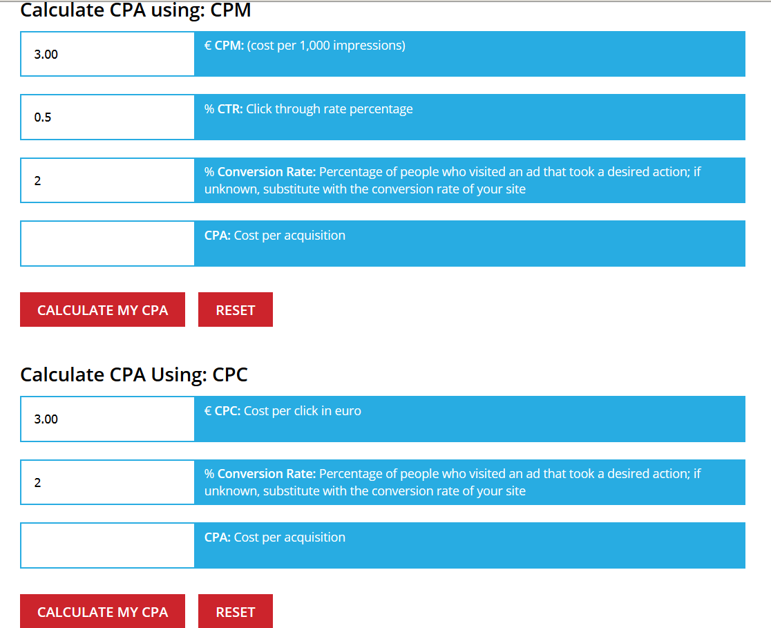 CPA Calculator