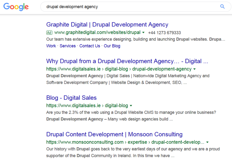 Drupal and SEO Results - Digital Sales