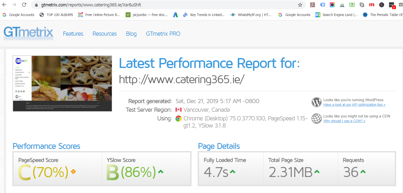 Page Download Speed Check – Catering 365